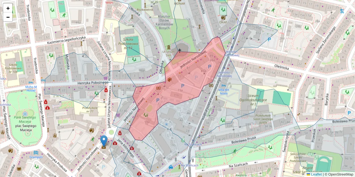 Szczegółowa mapa kodu pocztowego 50-262 z granicami, sąsiednimi kodami pocztowymi i urzędami pocztowymi