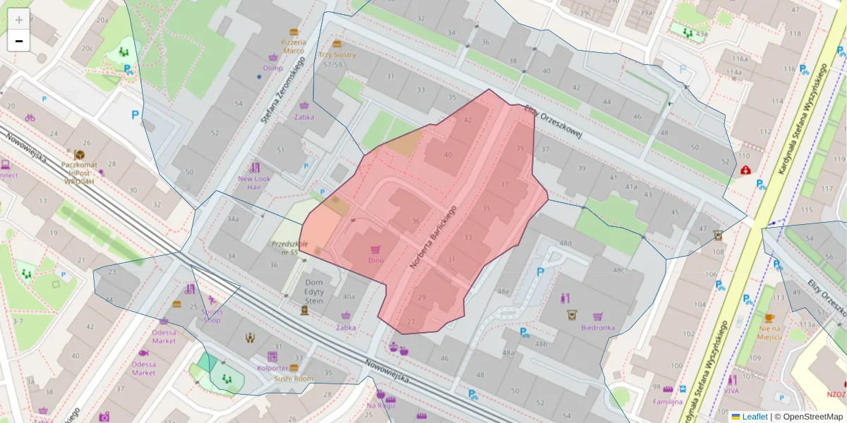 Szczegółowa mapa kodu pocztowego 50-313 z granicami, sąsiednimi kodami pocztowymi i urzędami pocztowymi