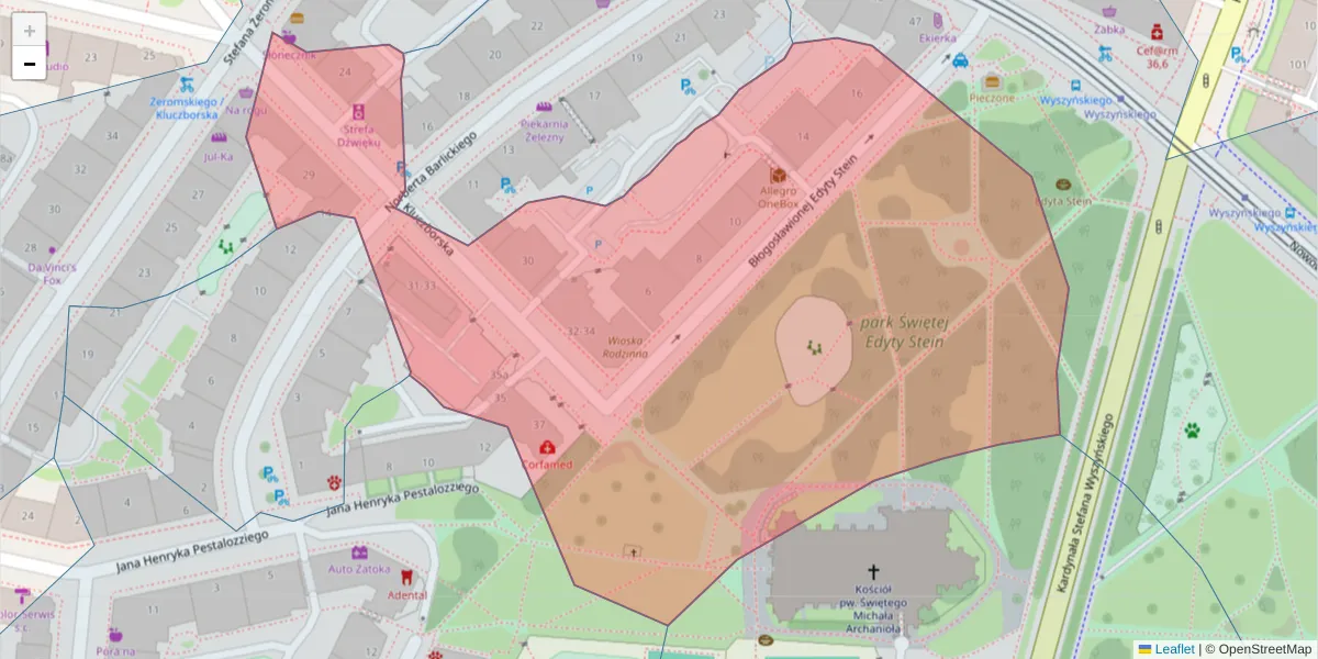 Szczegółowa mapa kodu pocztowego 50-322 z granicami, sąsiednimi kodami pocztowymi i urzędami pocztowymi
