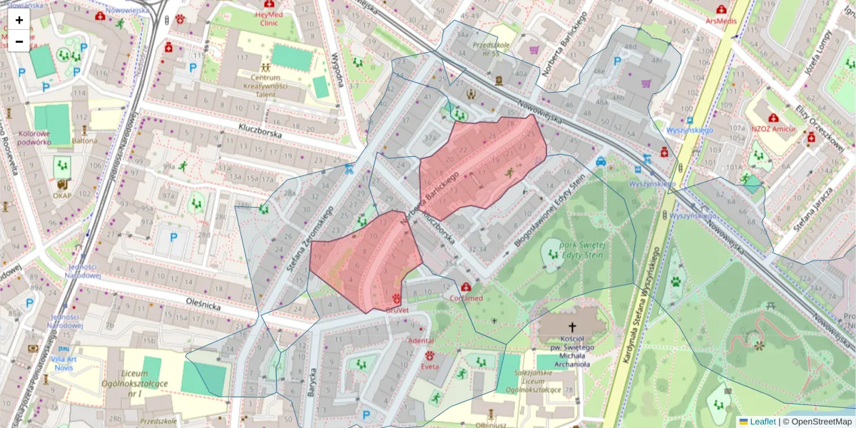 Szczegółowa mapa kodu pocztowego 50-324 z granicami, sąsiednimi kodami pocztowymi i urzędami pocztowymi
