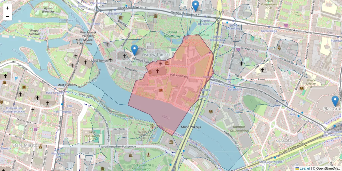 Szczegółowa mapa kodu pocztowego 50-329 z granicami, sąsiednimi kodami pocztowymi i urzędami pocztowymi