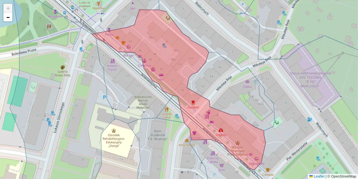 Szczegółowa mapa kodu pocztowego 50-339 z granicami, sąsiednimi kodami pocztowymi i urzędami pocztowymi