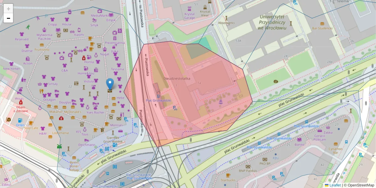 Szczegółowa mapa kodu pocztowego 50-359 z granicami, sąsiednimi kodami pocztowymi i urzędami pocztowymi