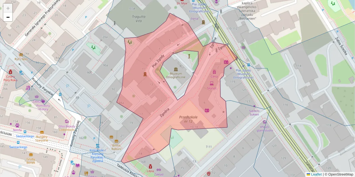 Szczegółowa mapa kodu pocztowego 50-432 z granicami, sąsiednimi kodami pocztowymi i urzędami pocztowymi
