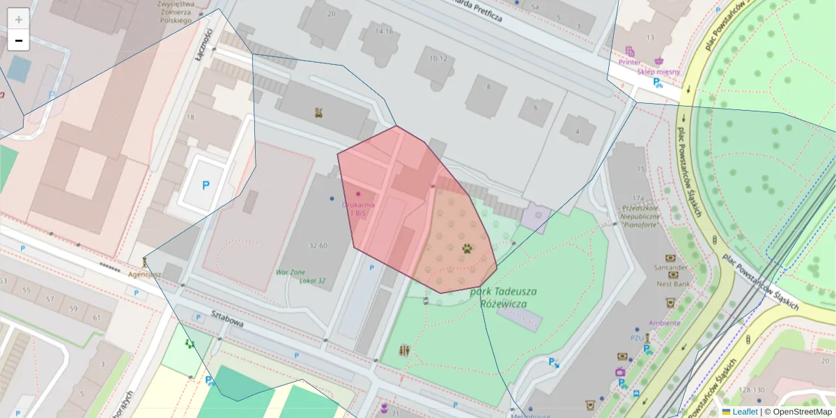Szczegółowa mapa kodu pocztowego 50-984 z granicami, sąsiednimi kodami pocztowymi i urzędami pocztowymi