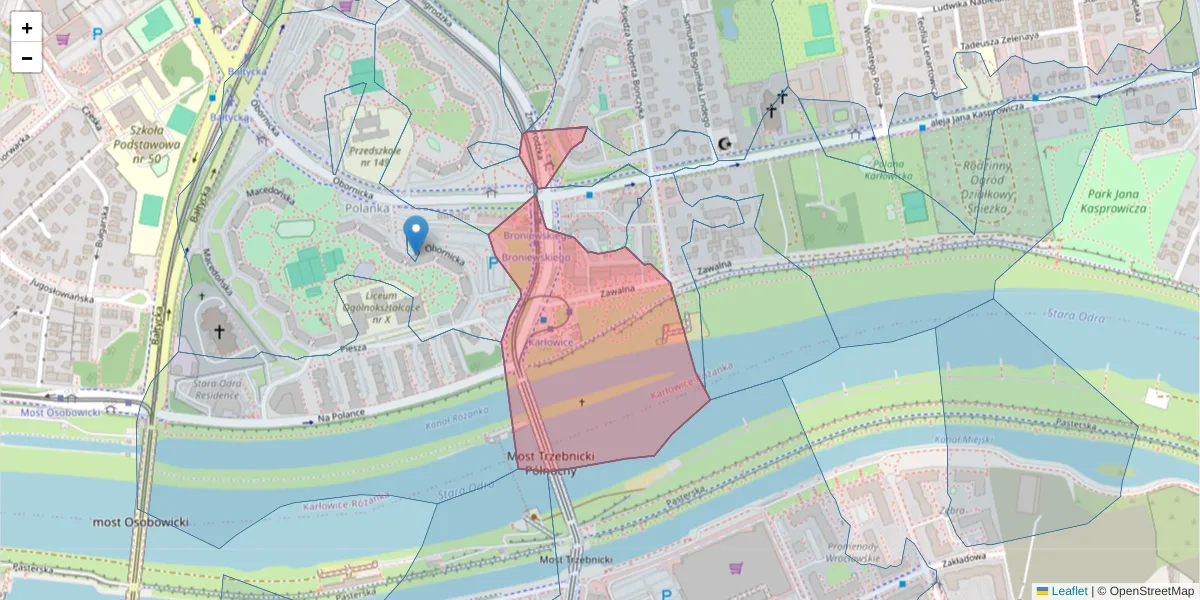 Szczegółowa mapa kodu pocztowego 51-118 z granicami, sąsiednimi kodami pocztowymi i urzędami pocztowymi