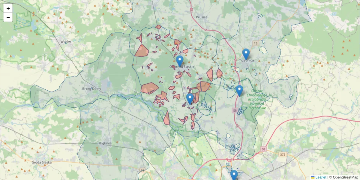 Szczegółowa mapa kodu pocztowego 51-120 z granicami, sąsiednimi kodami pocztowymi i urzędami pocztowymi