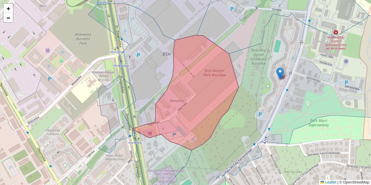 Szczegółowa mapa kodu pocztowego 51-132 z granicami, sąsiednimi kodami pocztowymi i urzędami pocztowymi