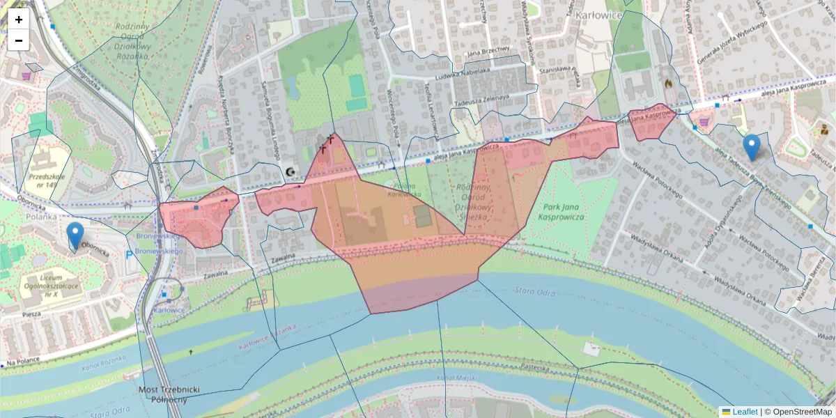 Szczegółowa mapa kodu pocztowego 51-136 z granicami, sąsiednimi kodami pocztowymi i urzędami pocztowymi