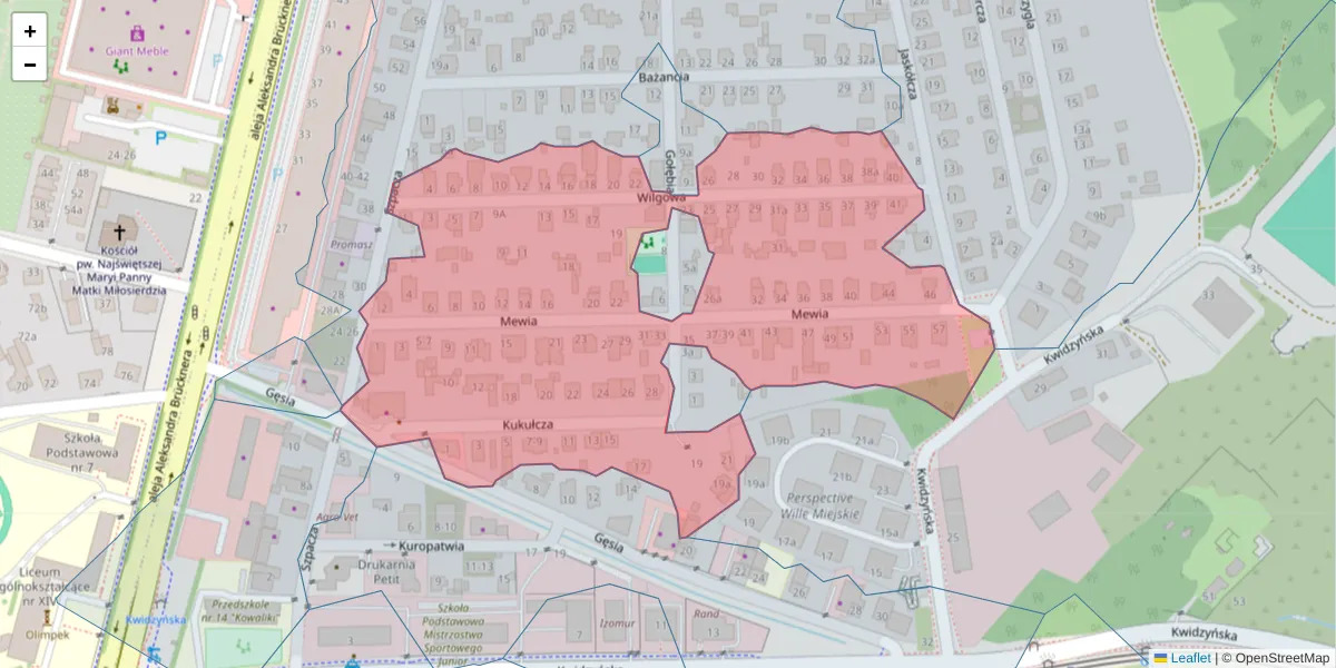 Szczegółowa mapa kodu pocztowego 51-418 z granicami, sąsiednimi kodami pocztowymi i urzędami pocztowymi
