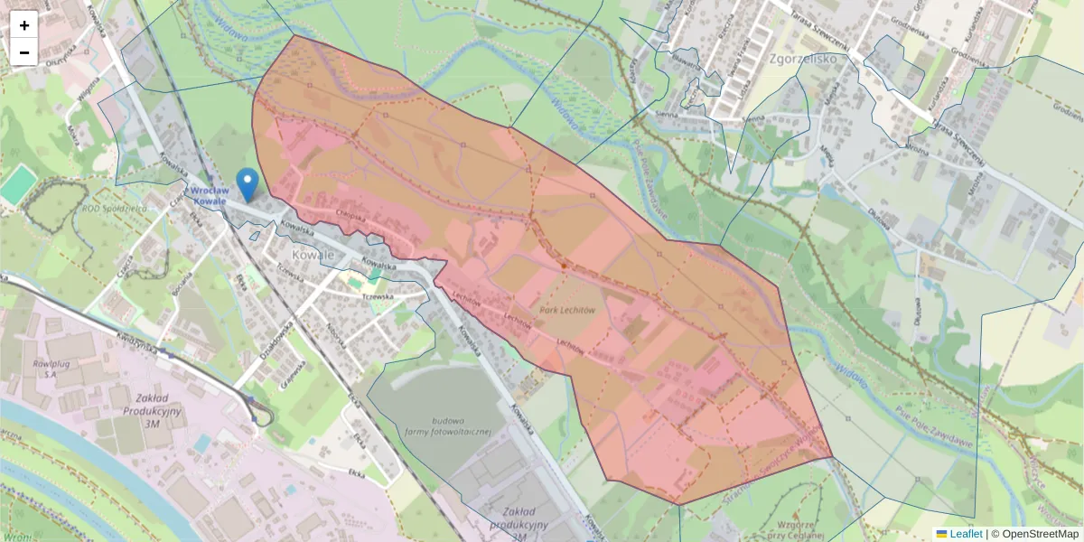 Szczegółowa mapa kodu pocztowego 51-426 z granicami, sąsiednimi kodami pocztowymi i urzędami pocztowymi