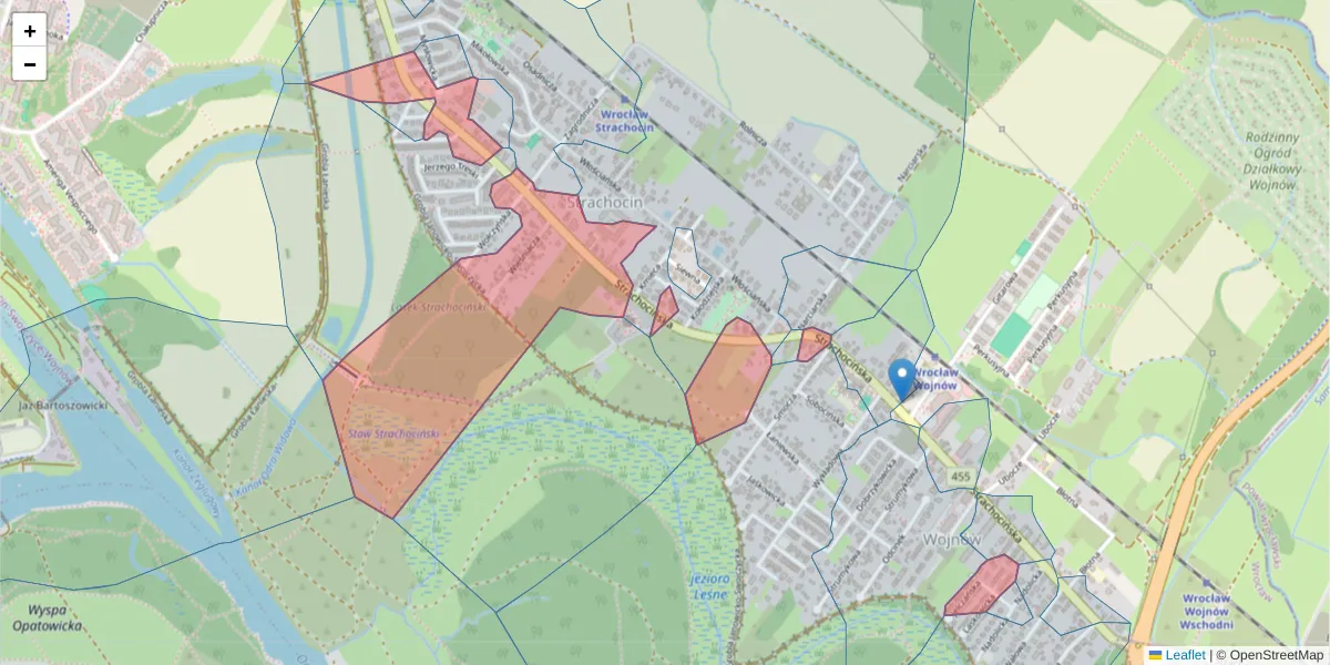 Szczegółowa mapa kodu pocztowego 51-511 z granicami, sąsiednimi kodami pocztowymi i urzędami pocztowymi