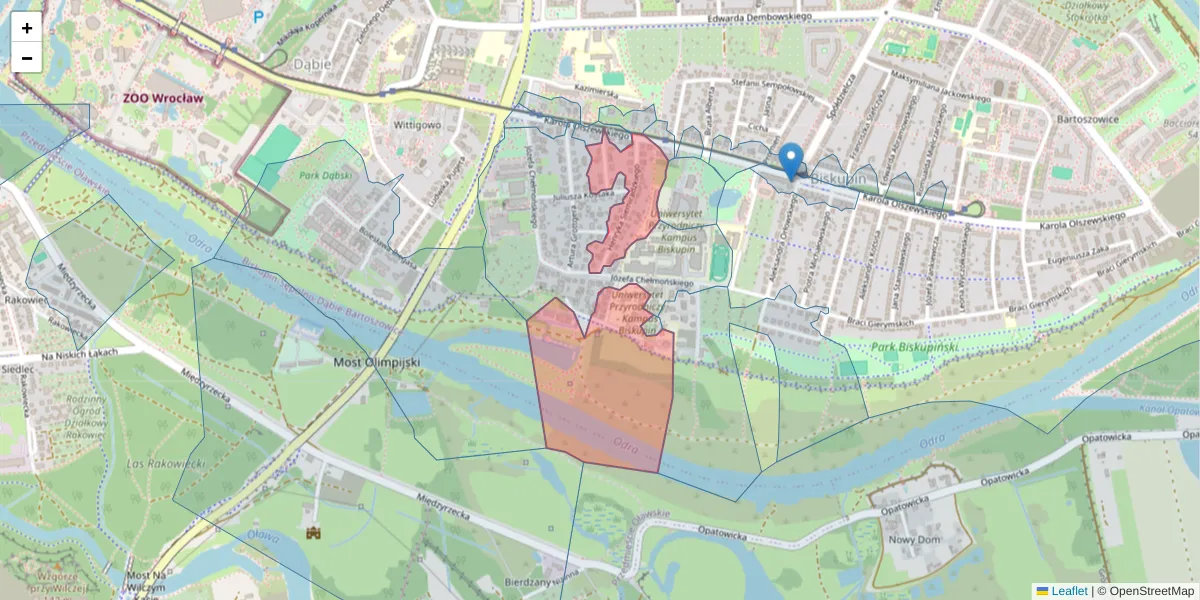 Szczegółowa mapa kodu pocztowego 51-631 z granicami, sąsiednimi kodami pocztowymi i urzędami pocztowymi
