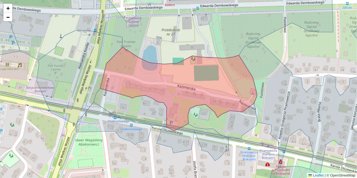 Szczegółowa mapa kodu pocztowego 51-657 z granicami, sąsiednimi kodami pocztowymi i urzędami pocztowymi