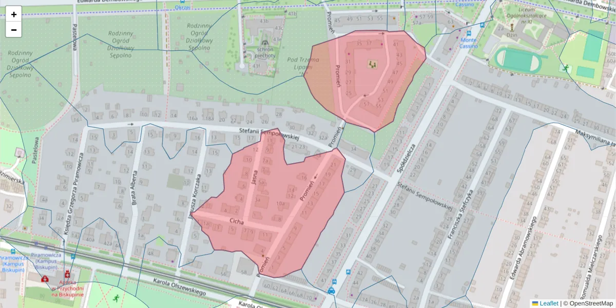 Szczegółowa mapa kodu pocztowego 51-659 z granicami, sąsiednimi kodami pocztowymi i urzędami pocztowymi