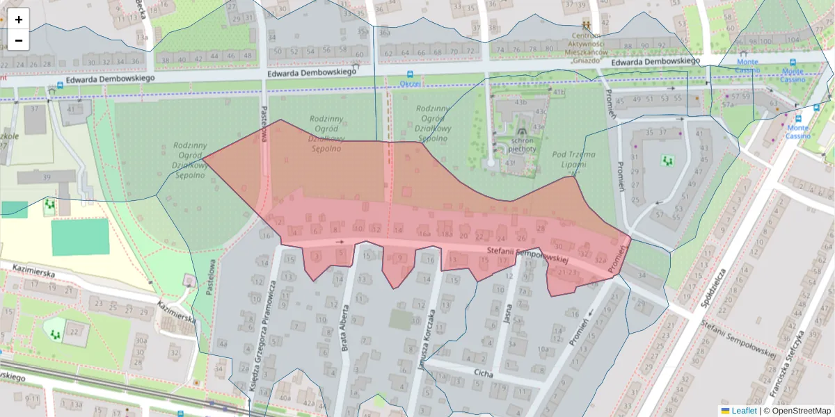 Szczegółowa mapa kodu pocztowego 51-660 z granicami, sąsiednimi kodami pocztowymi i urzędami pocztowymi