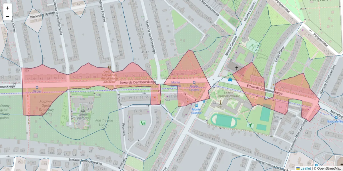 Szczegółowa mapa kodu pocztowego 51-669 z granicami, sąsiednimi kodami pocztowymi i urzędami pocztowymi