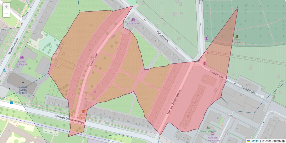 Szczegółowa mapa kodu pocztowego 51-680 z granicami, sąsiednimi kodami pocztowymi i urzędami pocztowymi