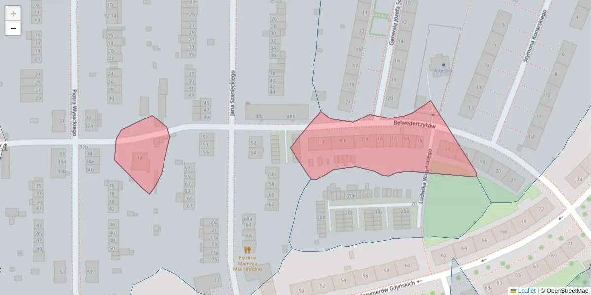 Szczegółowa mapa kodu pocztowego 51-688 z granicami, sąsiednimi kodami pocztowymi i urzędami pocztowymi