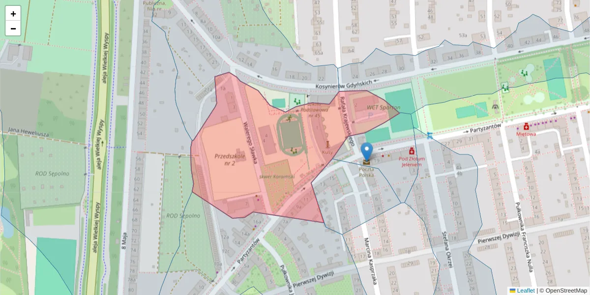 Szczegółowa mapa kodu pocztowego 51-690 z granicami, sąsiednimi kodami pocztowymi i urzędami pocztowymi