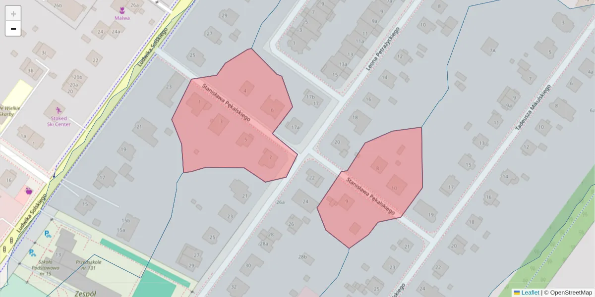 Szczegółowa mapa kodu pocztowego 52-417 z granicami, sąsiednimi kodami pocztowymi i urzędami pocztowymi