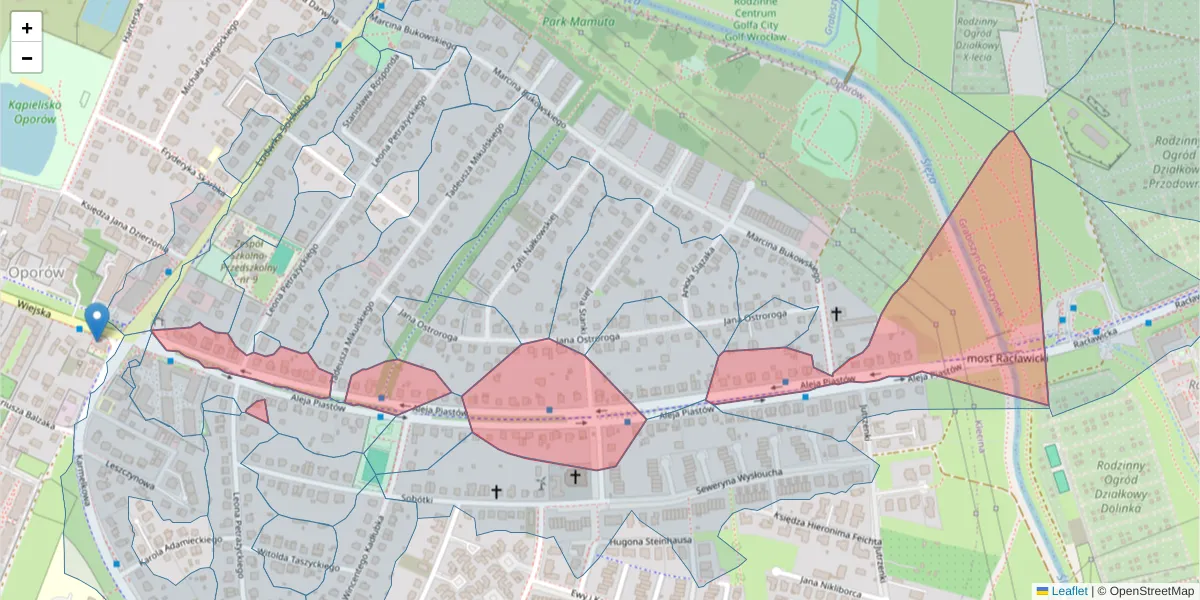 Szczegółowa mapa kodu pocztowego 52-424 z granicami, sąsiednimi kodami pocztowymi i urzędami pocztowymi