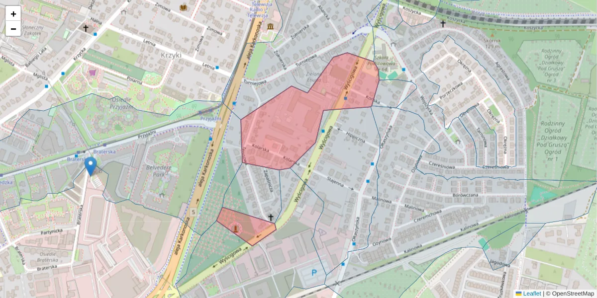 Szczegółowa mapa kodu pocztowego 53-011 z granicami, sąsiednimi kodami pocztowymi i urzędami pocztowymi