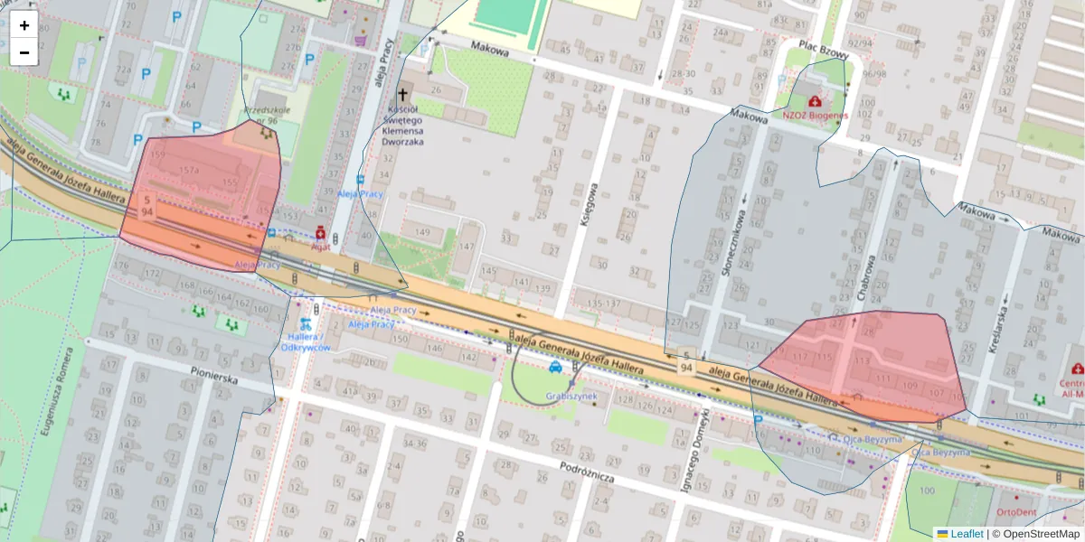 Szczegółowa mapa kodu pocztowego 53-201 z granicami, sąsiednimi kodami pocztowymi i urzędami pocztowymi