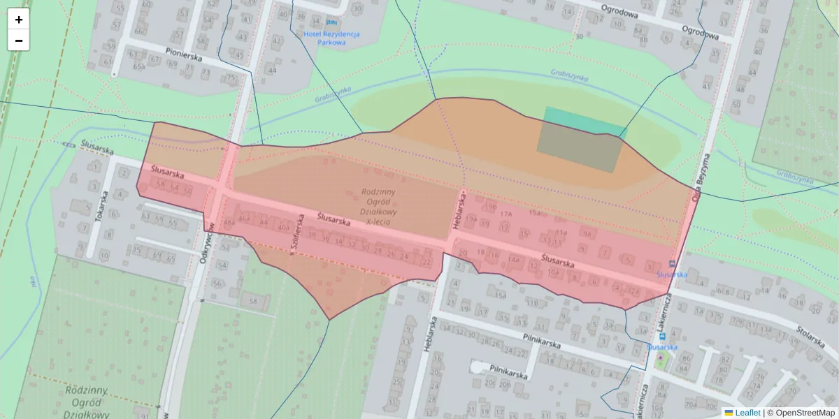 Szczegółowa mapa kodu pocztowego 53-207 z granicami, sąsiednimi kodami pocztowymi i urzędami pocztowymi