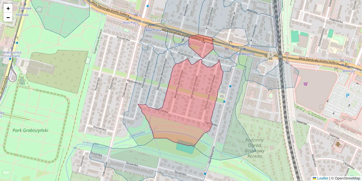 Szczegółowa mapa kodu pocztowego 53-209 z granicami, sąsiednimi kodami pocztowymi i urzędami pocztowymi