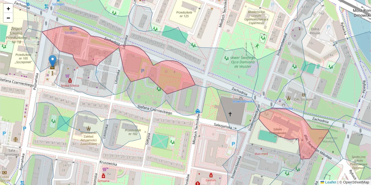Szczegółowa mapa kodu pocztowego 53-644 z granicami, sąsiednimi kodami pocztowymi i urzędami pocztowymi