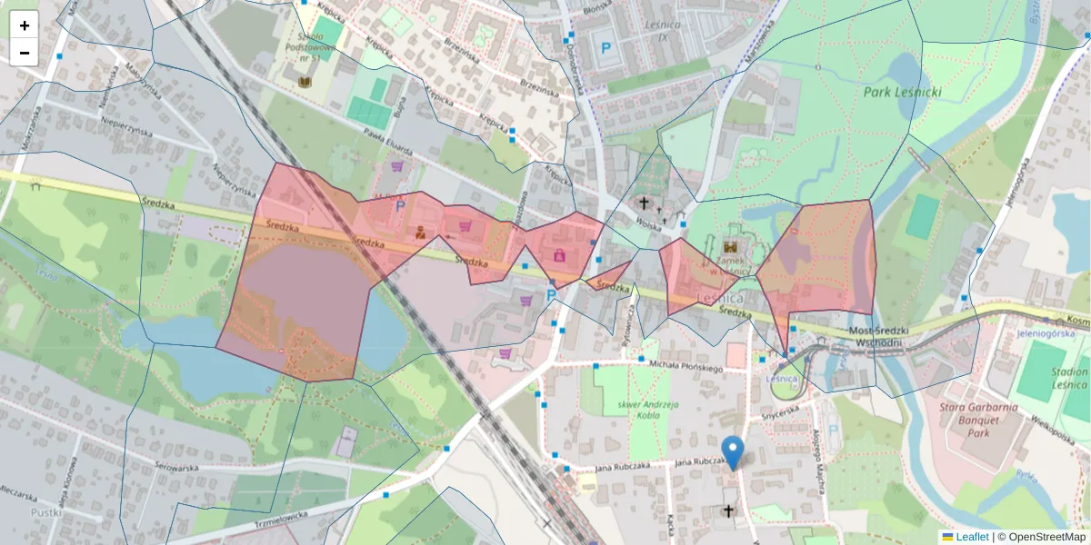 Szczegółowa mapa kodu pocztowego 54-017 z granicami, sąsiednimi kodami pocztowymi i urzędami pocztowymi