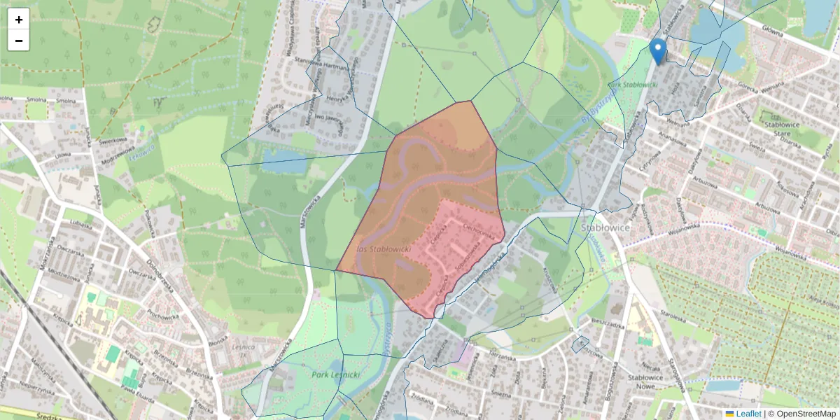 Szczegółowa mapa kodu pocztowego 54-057 z granicami, sąsiednimi kodami pocztowymi i urzędami pocztowymi