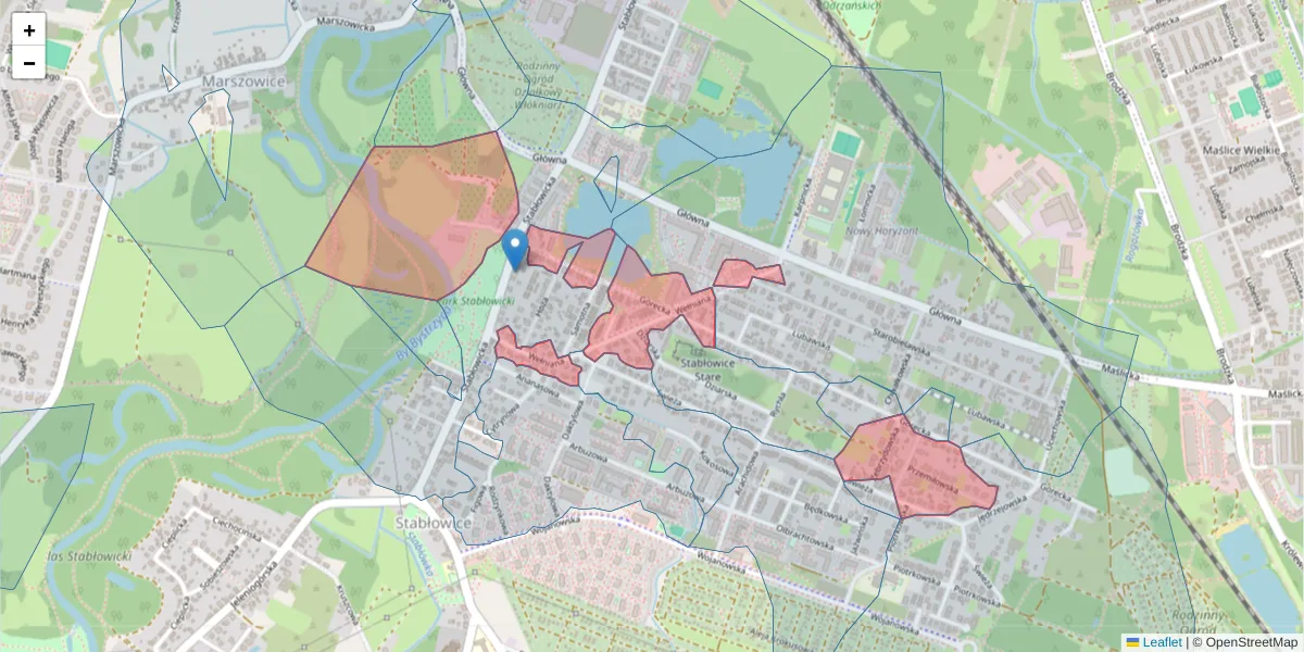 Szczegółowa mapa kodu pocztowego 54-059 z granicami, sąsiednimi kodami pocztowymi i urzędami pocztowymi