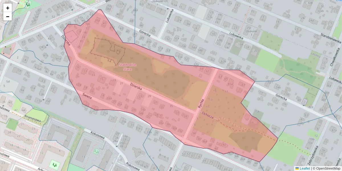 Szczegółowa mapa kodu pocztowego 54-064 z granicami, sąsiednimi kodami pocztowymi i urzędami pocztowymi