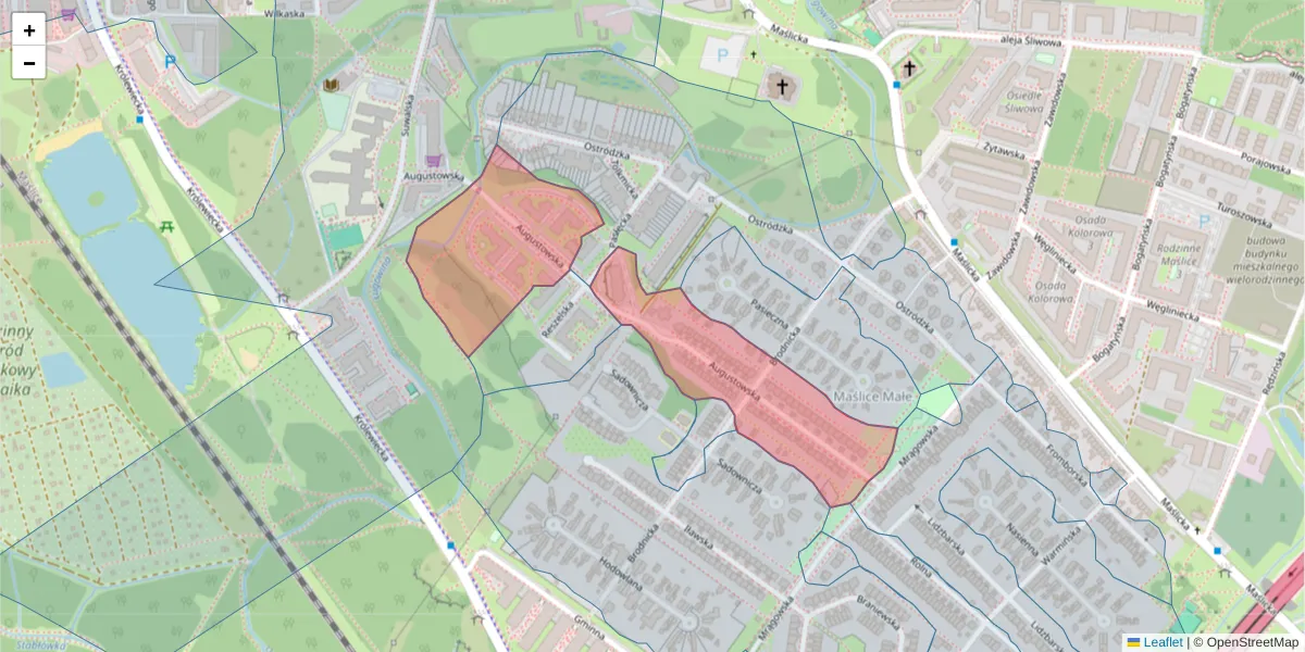 Szczegółowa mapa kodu pocztowego 54-112 z granicami, sąsiednimi kodami pocztowymi i urzędami pocztowymi