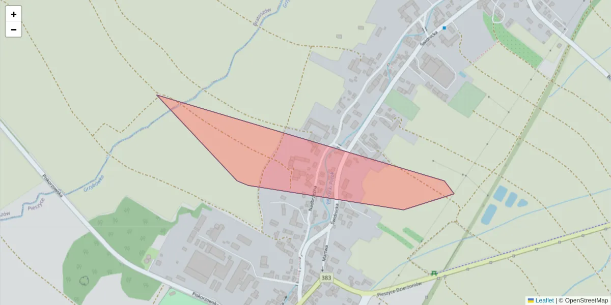 Szczegółowa mapa kodu pocztowego 58-209 z granicami, sąsiednimi kodami pocztowymi i urzędami pocztowymi