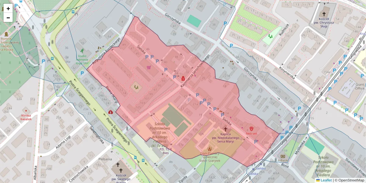 Szczegółowa mapa kodu pocztowego 60-129 z granicami, sąsiednimi kodami pocztowymi i urzędami pocztowymi