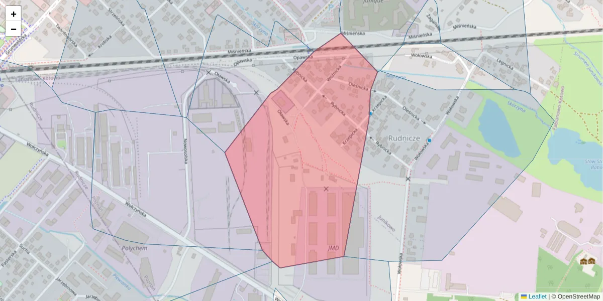 Szczegółowa mapa kodu pocztowego 60-168 z granicami, sąsiednimi kodami pocztowymi i urzędami pocztowymi
