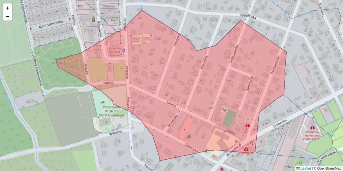 Szczegółowa mapa kodu pocztowego 60-186 z granicami, sąsiednimi kodami pocztowymi i urzędami pocztowymi