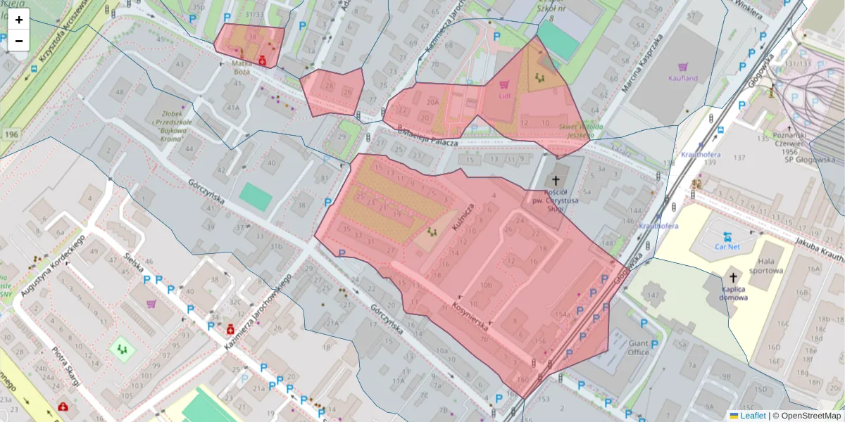 Szczegółowa mapa kodu pocztowego 60-241 z granicami, sąsiednimi kodami pocztowymi i urzędami pocztowymi