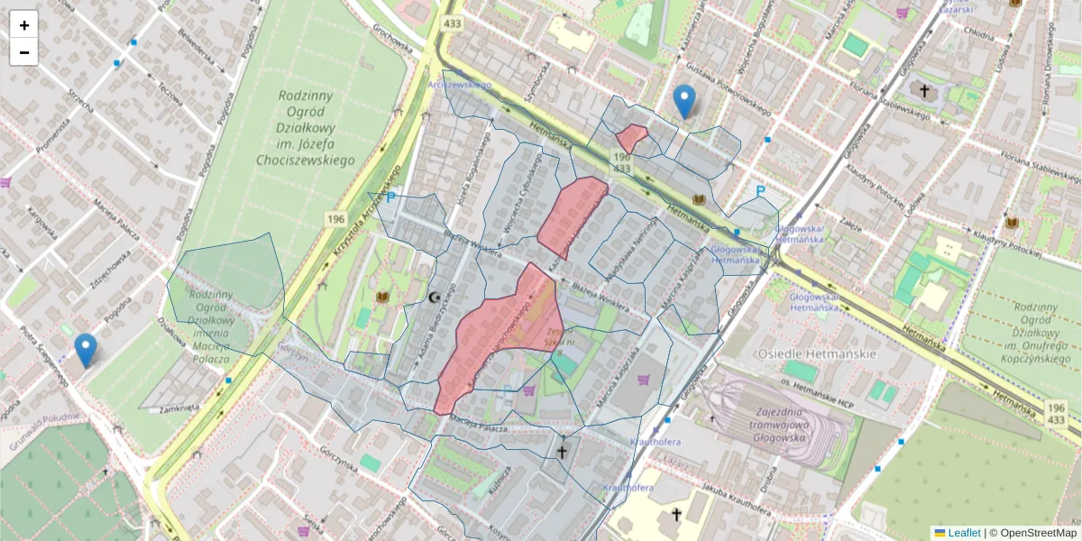 Szczegółowa mapa kodu pocztowego 60-248 z granicami, sąsiednimi kodami pocztowymi i urzędami pocztowymi