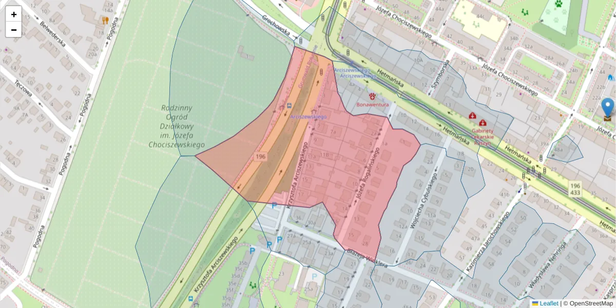 Szczegółowa mapa kodu pocztowego 60-267 z granicami, sąsiednimi kodami pocztowymi i urzędami pocztowymi