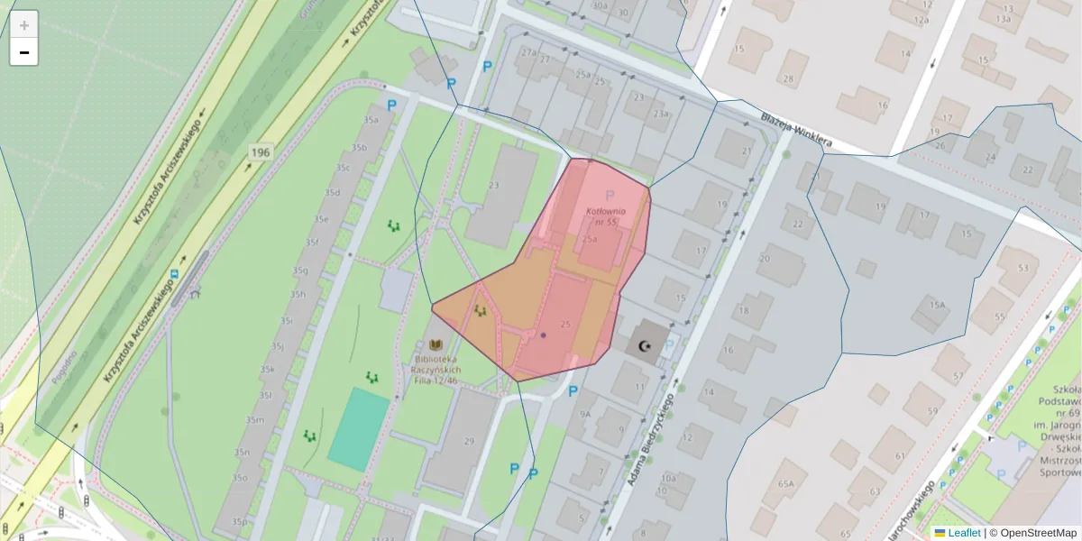 Szczegółowa mapa kodu pocztowego 60-269 z granicami, sąsiednimi kodami pocztowymi i urzędami pocztowymi