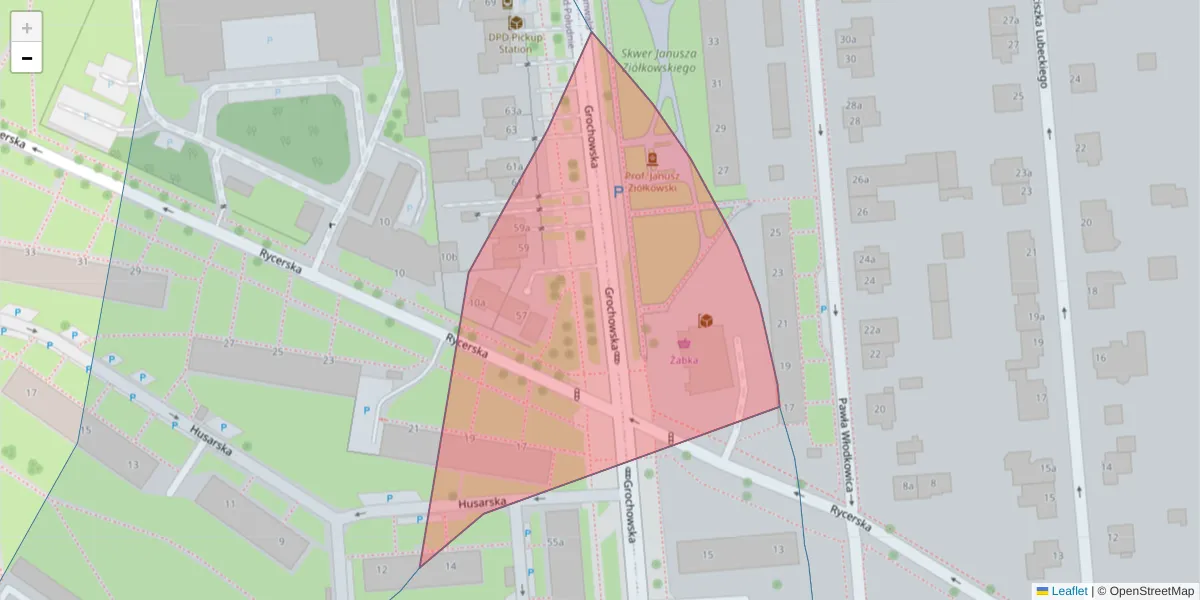 Szczegółowa mapa kodu pocztowego 60-343 z granicami, sąsiednimi kodami pocztowymi i urzędami pocztowymi