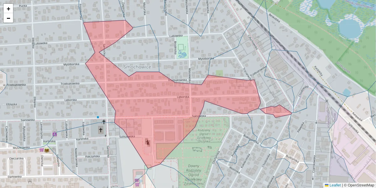 Szczegółowa mapa kodu pocztowego 60-431 z granicami, sąsiednimi kodami pocztowymi i urzędami pocztowymi