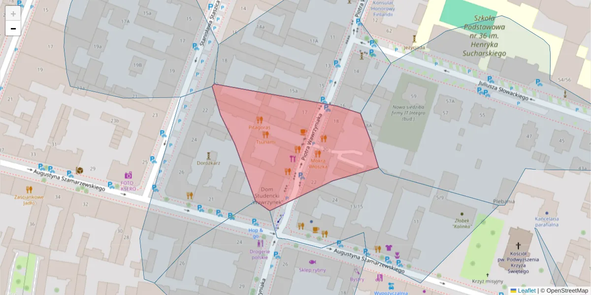 Szczegółowa mapa kodu pocztowego 60-503 z granicami, sąsiednimi kodami pocztowymi i urzędami pocztowymi
