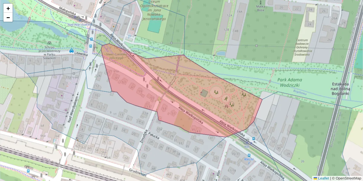 Szczegółowa mapa kodu pocztowego 60-603 z granicami, sąsiednimi kodami pocztowymi i urzędami pocztowymi