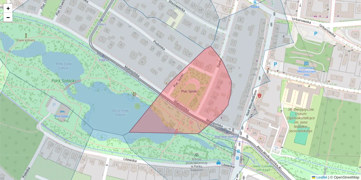 Szczegółowa mapa kodu pocztowego 60-614 z granicami, sąsiednimi kodami pocztowymi i urzędami pocztowymi