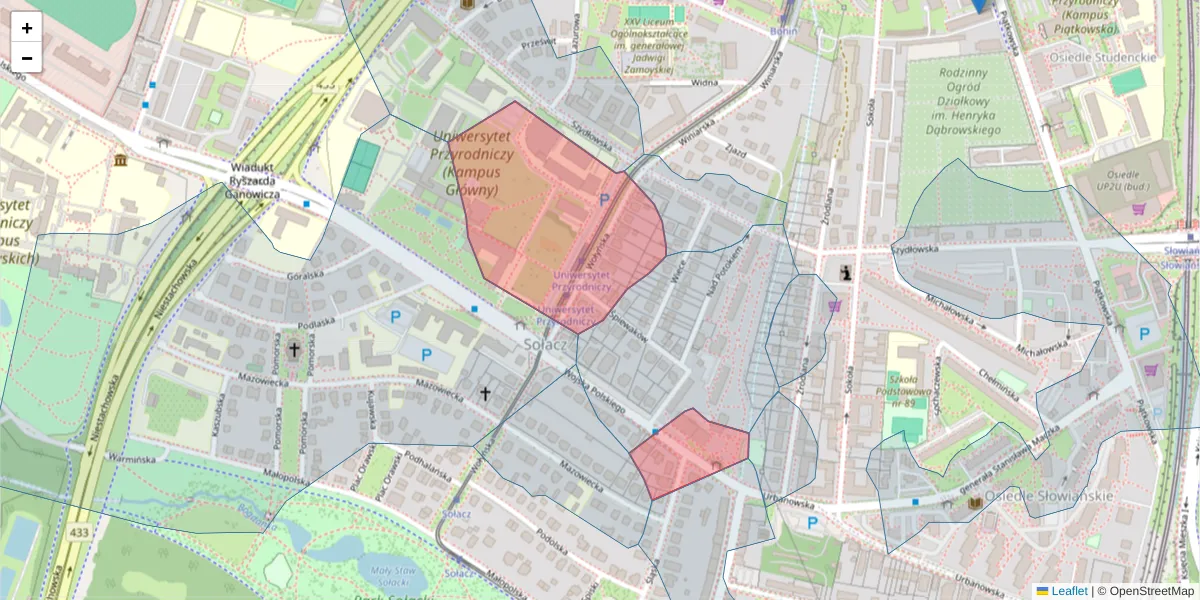 Szczegółowa mapa kodu pocztowego 60-637 z granicami, sąsiednimi kodami pocztowymi i urzędami pocztowymi